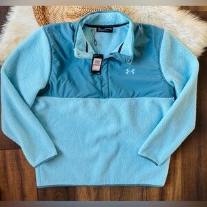 Under Armour Blue Two Toned Colorblock Golf Fleece 1/4 Snap Pullover Size 3x